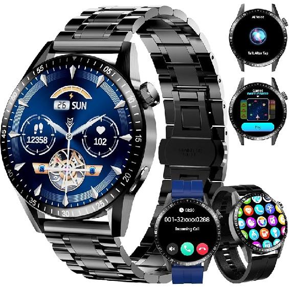 Smart Watch for Men with Answer/Make Calls, 1.39" HD Always Display Fitness Tracker Watch with Waterproof 190+Sports Modes Health Monitor Sleep