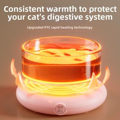 Ceramic Pet Heated Water Bowl Noiseless High-capacity Self-Heating Water Bowl Multifunction Temperature Adjustable