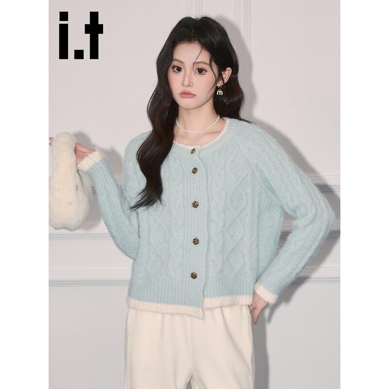 CHOCOOLATEit Damen Strickjacke mit Zopfmuster