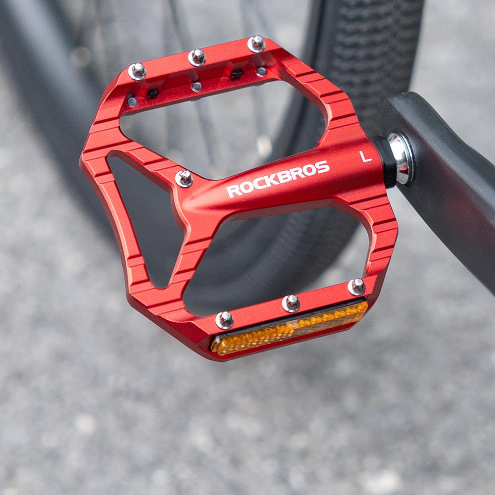 ROCKBROS 1 Pair Bicycle Pedals Aluminum Alloy Mountain Road Bike Pedals Anti-Slip Foot Pedals