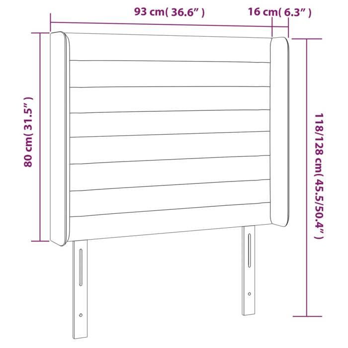 VidaXL LED Headboard Bedroom Furniture Single Bed Accessory Headboard Bed Frame Interior Dark Grey 3124171
