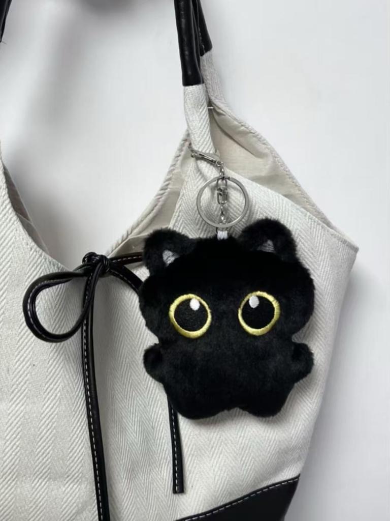 1-12pcs Black Cat Plush Toy Keychain 10cm Pendant Cute Plushie Key Chain for Bag Decoration Kawaii Doll for Brithday Gifts