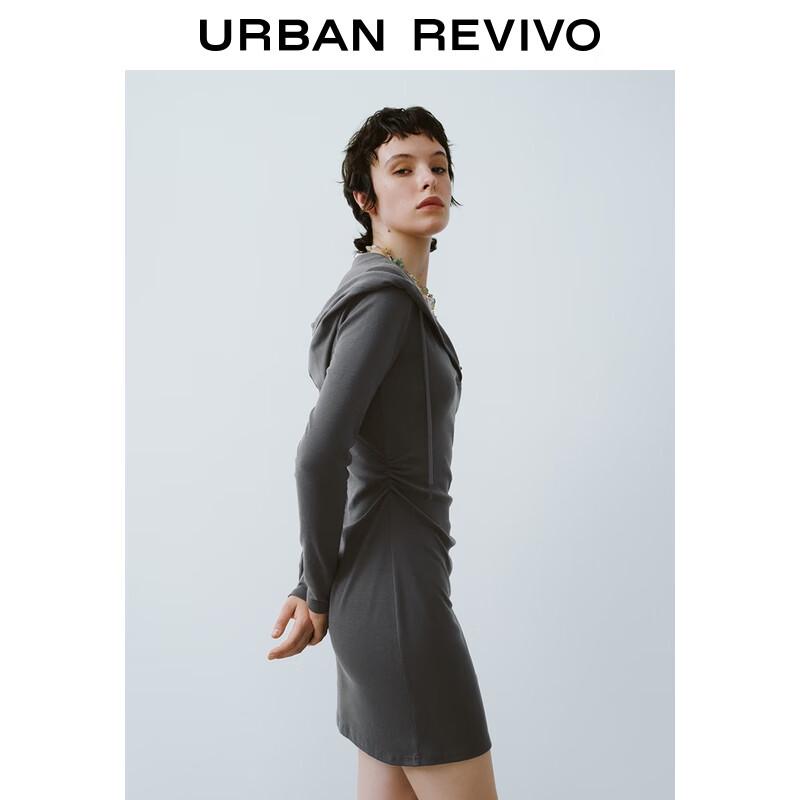 UR 2025 Autumn Women's Casual Hooded Slim-Fit Dress