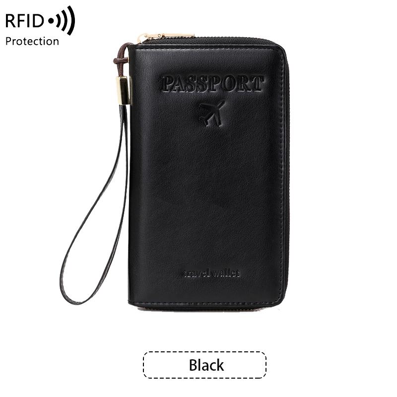 Minimalistische Retro-RFID-Passhülle, multifunktionaler Ausweishalter, Bankkartenhalter, Passhalter, hochwertiges PU-Leder, Reisezubehör