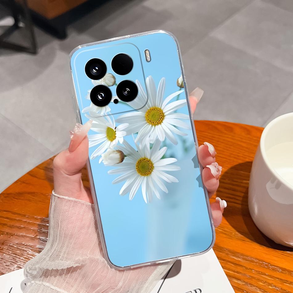 Leisure Flower Case For Xiaomi 15 Pro Clear Phone Bags Colourful Soft Back Cover For Xiaomi15 15Pro Silicone Anti Drop Housing