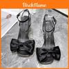 Elegant Butterfly Knot Flat Head Sandals With Pu Material For Summer Womens Dresswear