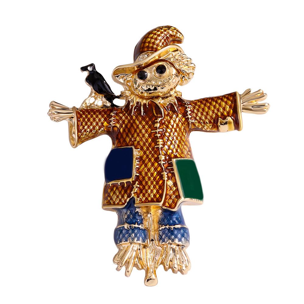Clown Fashionable Autumn and Winter Retro Style Glazed Scarecrow Brooch