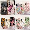 For Realme C67 4G RMX3890 Back Cover Realme C67 5G Case Girly Flower Butterfly Fashion Funda Soft Liquid Silicone Bumper Etui