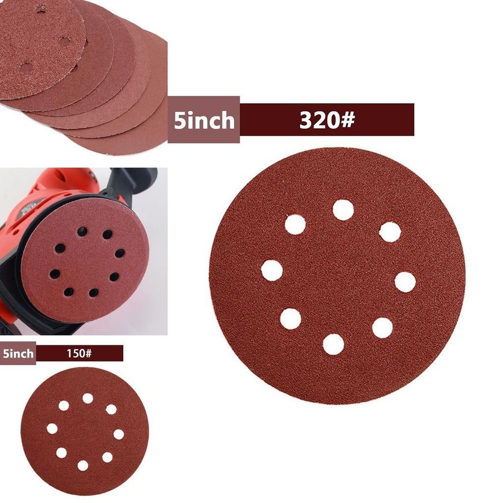Versatile 5-inch 8-hole Sanding Discs For Wood And Metal High Wear-resisting