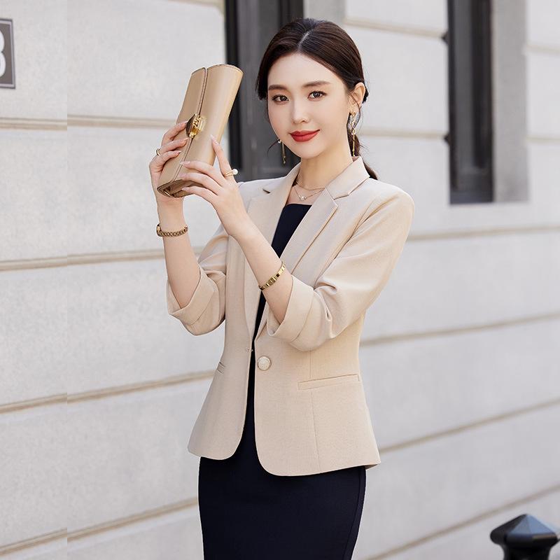 Set de fustă albă de toamnă pentru femei - Jachetă mică profesională și casual