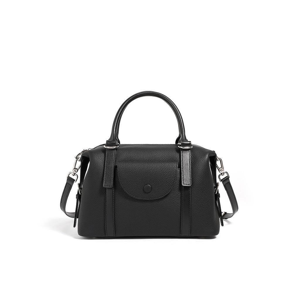 

Универсальная кожаная сумка-тоут, сумка через плечо для通勤, сумка новой текстуры чёрный