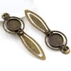 Neue Mode 2 Stück 18mm Innenmaß Antik Silber Plated und Bronze Vintage Stil Handgemacht Lesezeichen Cabochon Basis Cameo Fassung