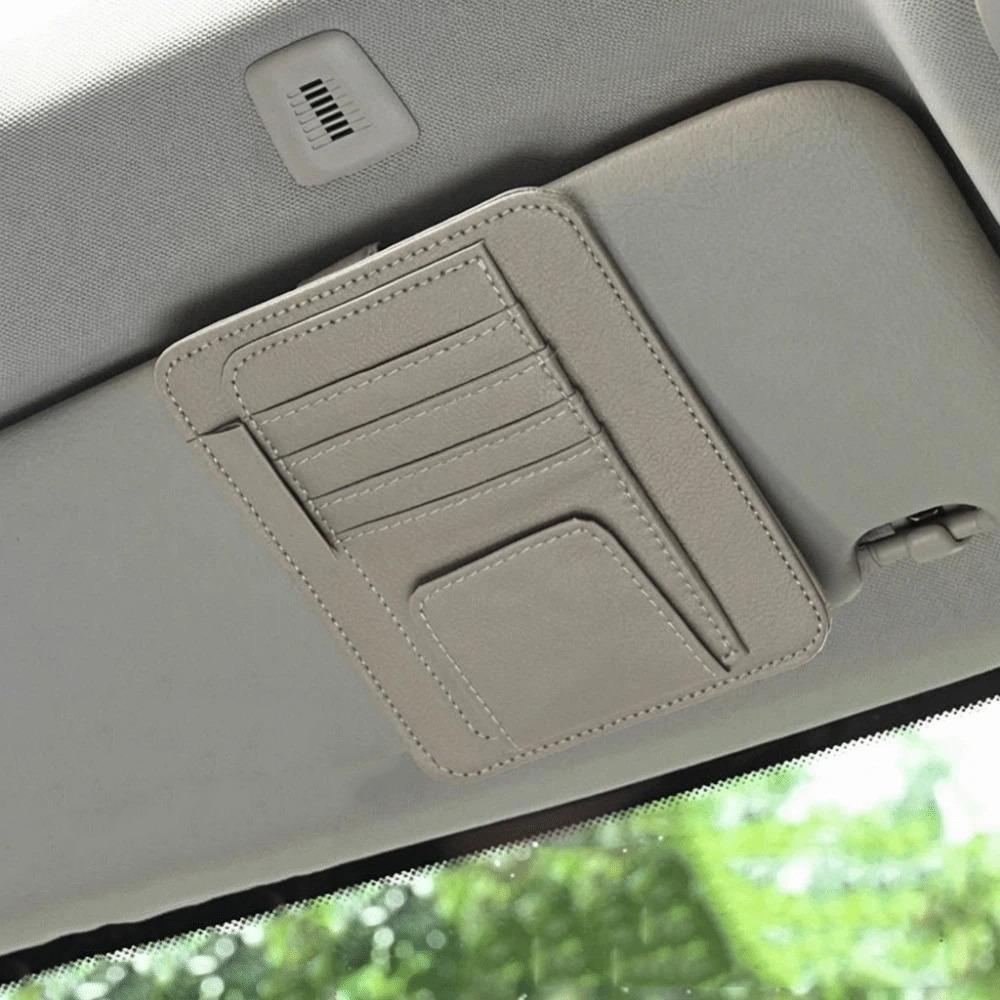 Multifunctional Car Sun Visor Organizer Wear-resisting Car Ticket Holder Eyeglass Stand Bank Card