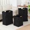 Large Capacity Laundry Basket Portable Dirty Clothes Storage Basket With Handle Black Durable Linen Foldable Laundry Basket