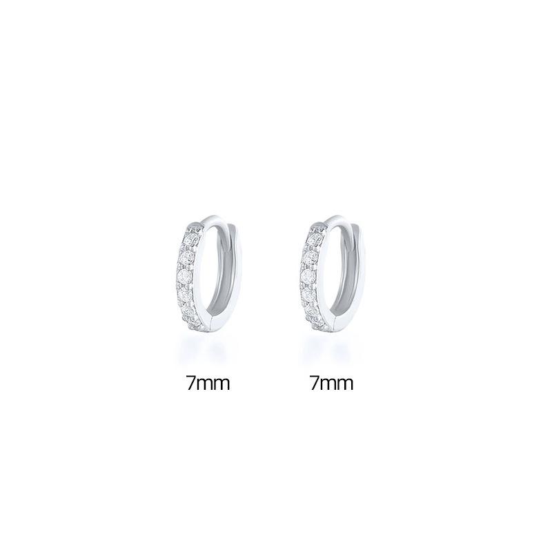 Ear Buckle, Simple Row Diamond Zircon Earrings For Women, Small Fresh Round Small Earbone Studs