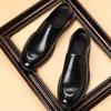 Men's Casual Slip-On Work Shoes Breathable Anti-Slip Wedding Groom Formal Business Leather Shoes Rubber Sole Adult Footwear