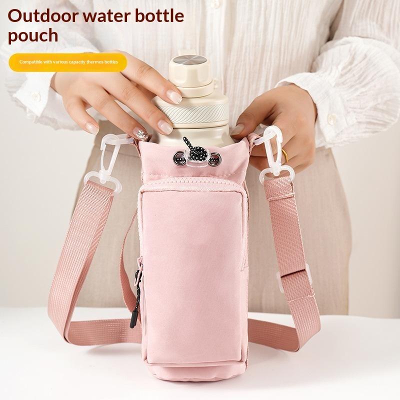 Unisex Flaschenhalter mit Tragegurt, Isolierte Flaschentasche mit Handytasche, Wasserflaschen-Umhängetasche Crossbody
