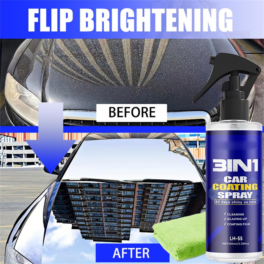 Automobile Fast-acting Nano Coating Agent Spray Coating Hand Spray Coating Wax Paint Surface Coating Crystal Lubrication And Brightening Liquid 100ML