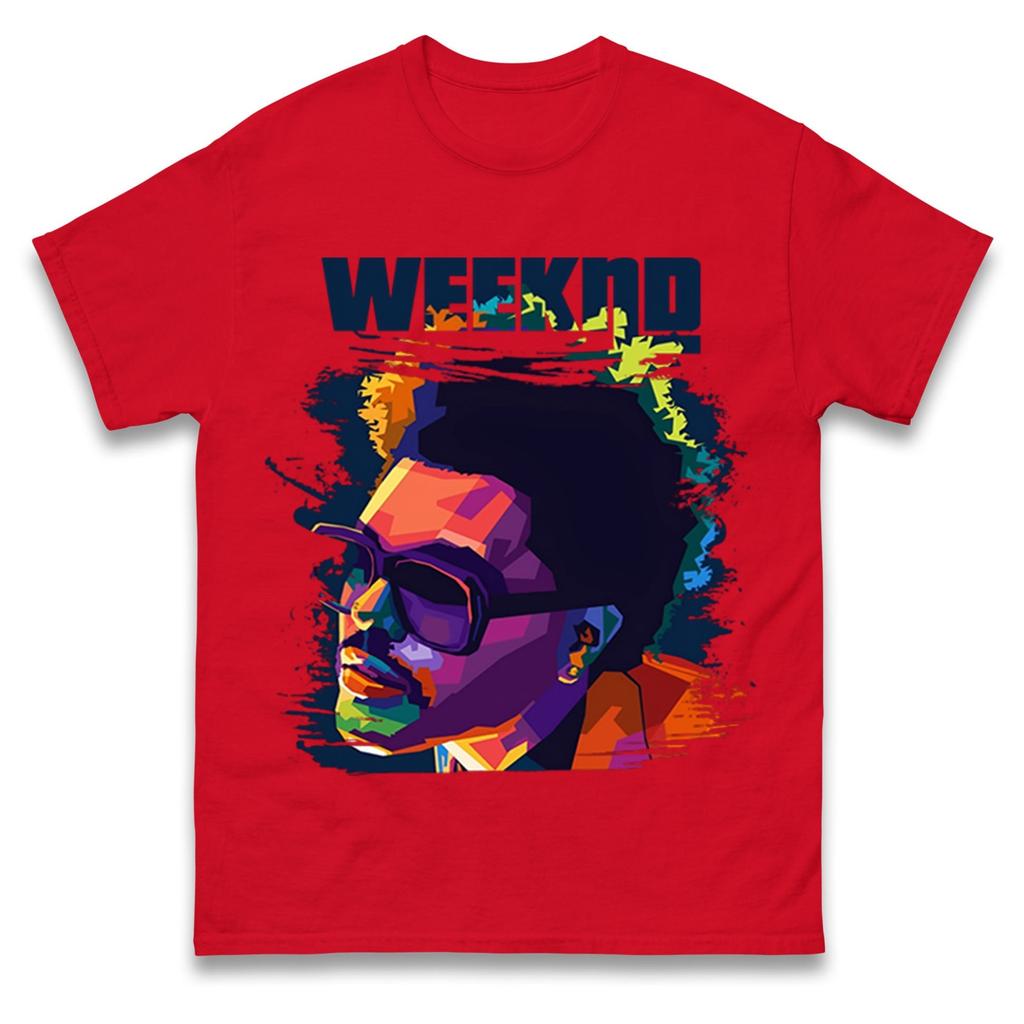 The Weeknd Colorful Pop Art Portrait Graphic Tshirt Unisex Unisex Retro Music Fan Casual Short Sleeve Cotton Tops