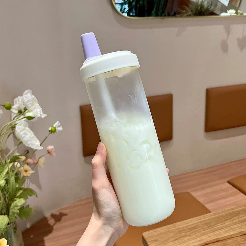 Taza de Agua Ligera de Plástico con Pajita Duradera Antiderrames para Picnic Deportes Camping