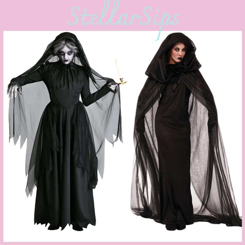 Strašidelný kostým Nevěsty duchů pro ženy Halloween Cosplay Párty Pružnost Plášť Rukavice Sukně S-XXL
