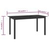 VidaXL Garden Table Patio Dining Table Outdoor Table Balcony Dining Table Black 150x90x74 Cm 312201