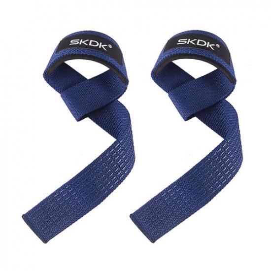 1Pair Weight Lifting Wrist Straps Padded Support Hand Bar Grips Gym Wraps синий