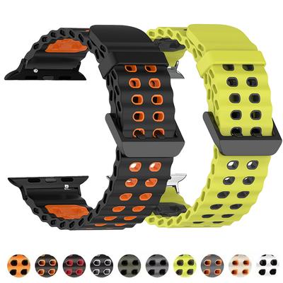 Ocean Silicone Strap for Apple Watch Band Ultra 3 49mm Series 11 10 42mm 46mm Band For IWatch 9 8 7 6 5 4 SE3 3 2 1 45mm 44mm