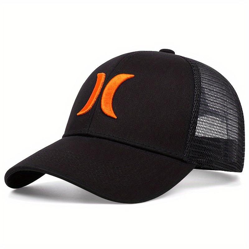 Double crescent embroidered baseball net hat truck driver dad hat men's and women's fashionable decoration summer