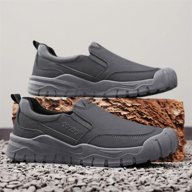

Summer Winter Casual Shoes Leather Breathable Lightweight SlipOn New Casual Thick Bottom Easy Wear Slip Lazy Person Cowhide Rubber Sole 39