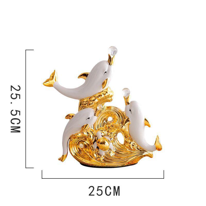 Moderne Kreative Delfin Statue Keramik Zubehör Haus Schlafzimmer Schreibtisch Schrank Dekoration Artikel Büro Café Tisch Skulptur Dekor
