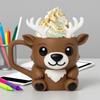 Christmas Deer Ice Cream Pint Holder with Spoon Cute Animal Cooler Sleeve Leak Proof Popsicle Cozy Beer Can Holder
