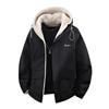 Men's Green Lambswool Hooded Jacket: Double-Sided, Casual, Velvet-Lined, Autumn/Winter Coat.