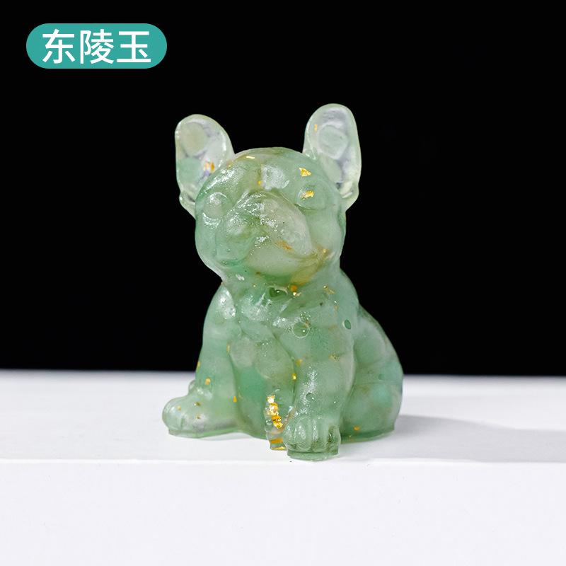 

French Bulldog Crystal Gravel Colourful Loveliness Dog Figurine Crafts Souvenir Home Decor Stone Gift
