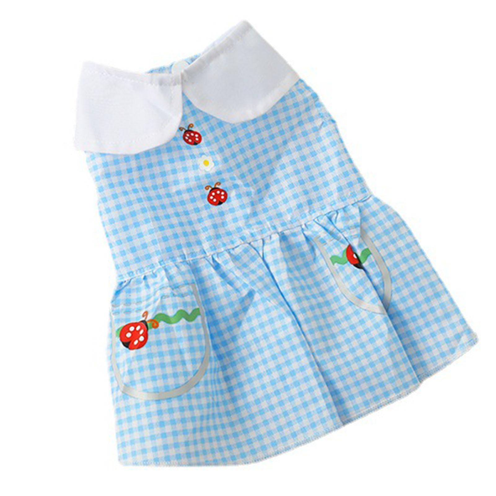 

Платье для питомца Мягкое Дышащее Легкое Модное Милое Одежда для кошек и собак на лето для ежедневных прогулок, вечеринок Синее L синий