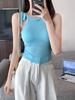Women's Medium Support Strappy Rayon Sports Vest - Yoga Tank Top with Beautiful Back