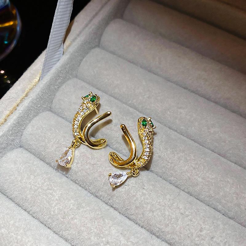 Hadí diamantové C pecky náušnice dámské univerzální náušnice módní náušnice s temperamentem