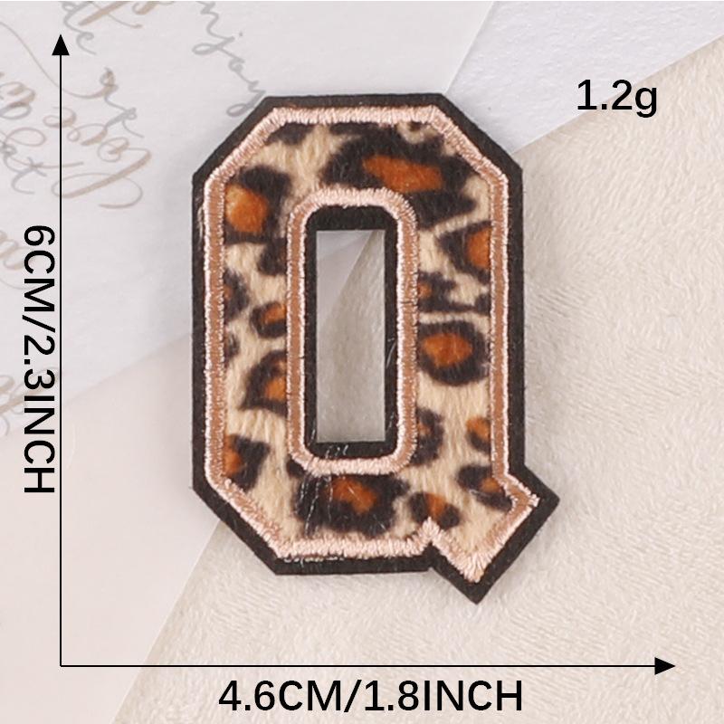 Embroidery Label Leopard Print English Alphabet Cloth Label Clothes And Hats Hand Account Diy Patch Accessories Embroidery Stickers Cloth Stickers