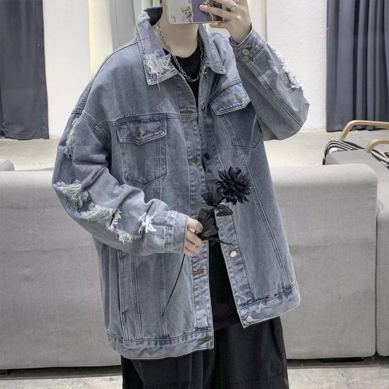 2025 New Retro Denim Jacket Men's Tide Autumn Korean Version Trend Versatile Handsome Hong Kong Style Casual Jacket