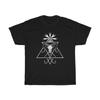 Sigil By Lucifer Gotické kozí rohy Halloween Unisex T-shirt z těžké bavlny