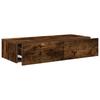 Wall Mounted Shelf with Drawers Smoked Oak Finish 80 x 33 x 17 cm Engineered Wood