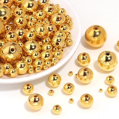 10-1000 Stück ABS Imitation Perlen 3-20mm Gold Rund Lose Abstandshalter Perlen Für DIY Schmuckherstellung Armband Halskette Zubehör