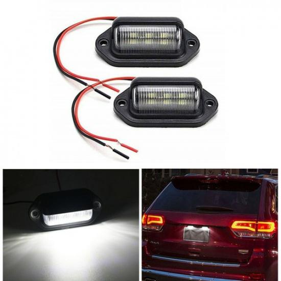 2Pcs 6 LED Number Plate Light Lamp For Car Truck Trailers Trucks Van Caravans