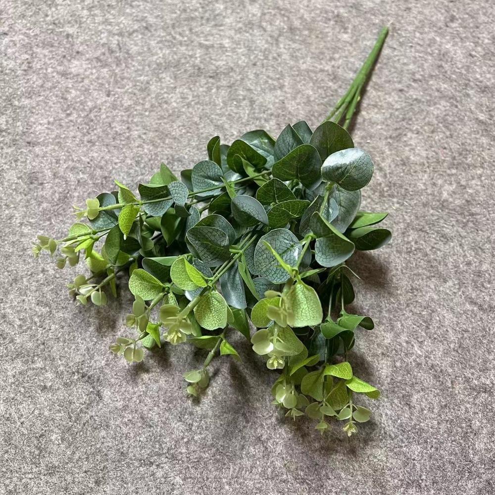 High Quality 16 Heads Artificial Eucalyptus Money Leaf DIY Artificial Plants 128pcs Leaves Bridal Bouquet for Home Wedding Decor