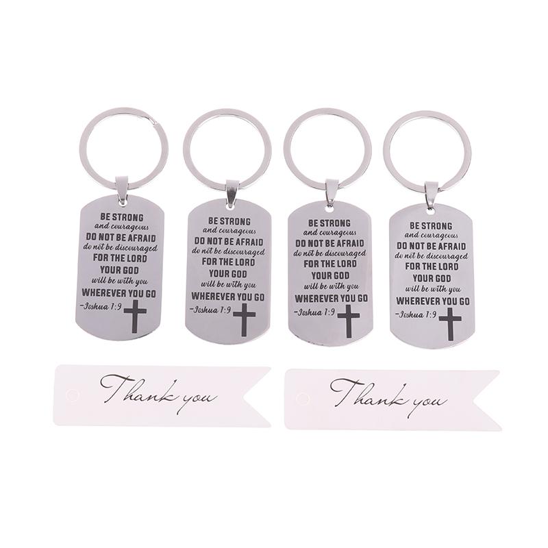12Set Cross Christian Gifts Inspirational Bible Verse Keychain, Be Strong And Courageous Pendant, Religious Jewelry For Birthday