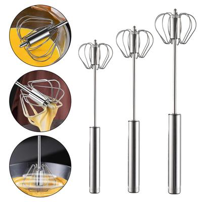 Halbautomatische Schneebesen Edelstahl Schneebesen Hand Push Rotary Ei Mixer Mixer Hand Ei Rührer Werkzeug Küche Liefert