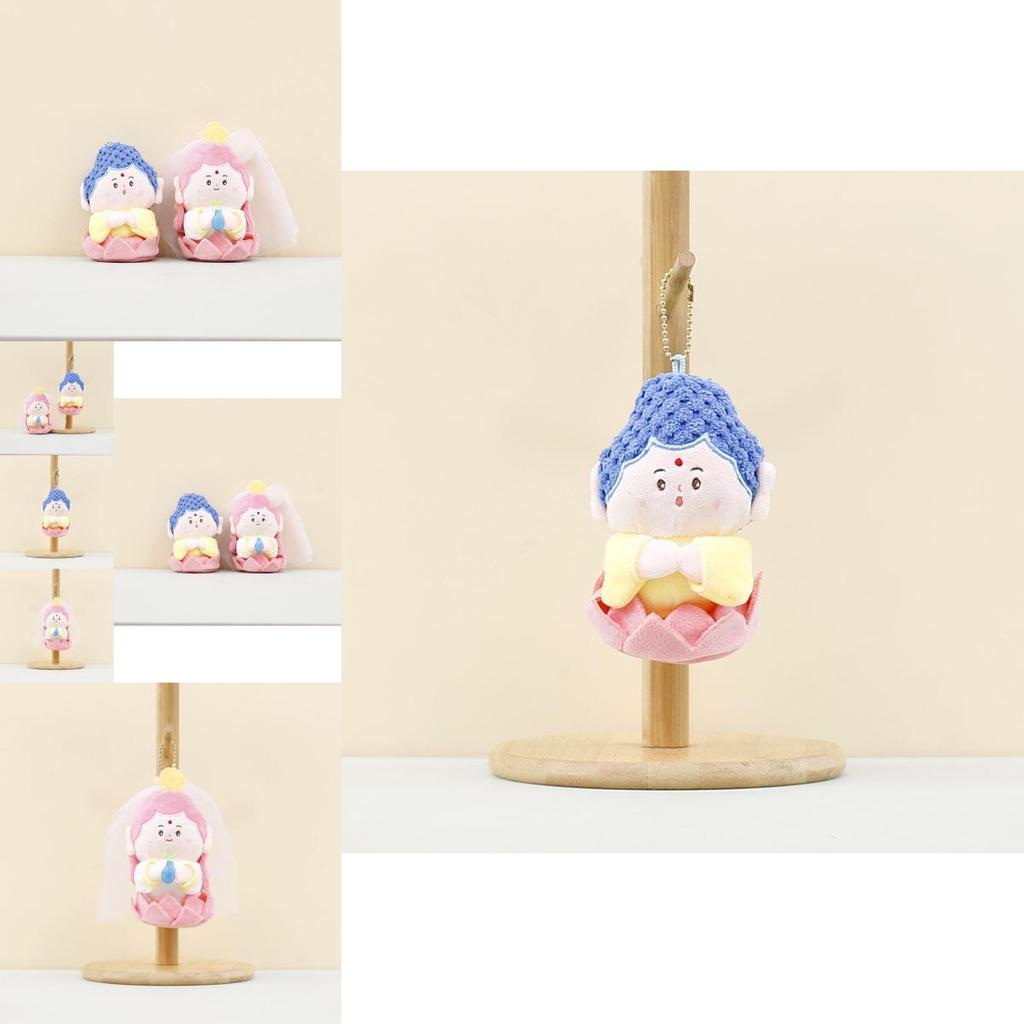 Adorable Plush Guanyin Bodhisattva Doll Soft Pp Cotton Figure Keychain For Bags