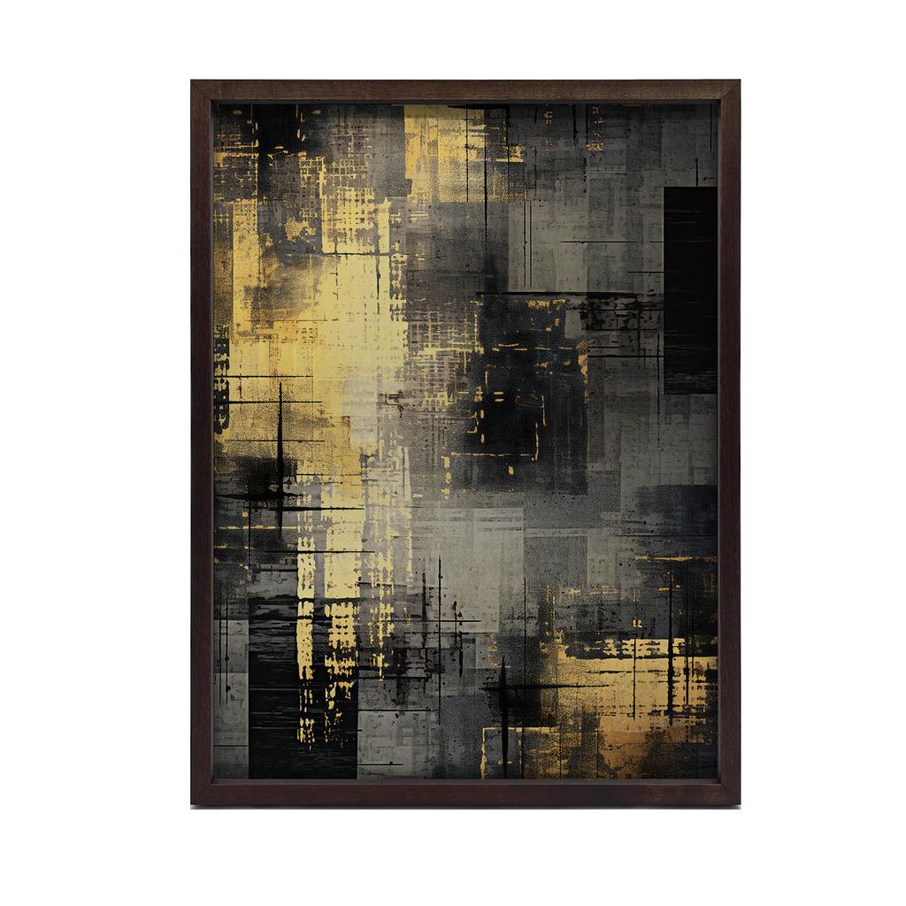 Industrial Minimalism: Shades of Silver and Gold Industrial Minimalism: Shades of Silver and Gold, 50X70 Cm, Gold Aluminum Frame, Matte Paper 230