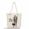 Multifunctional Mom Series Printed Thick Rope Shoulder Beach Bag Casual Large Capacity Handbag 7617