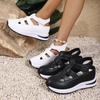 Wedge Heels Sandals Cutouts Large-sized Muffin Thick-soled Velcro Women's Shoes